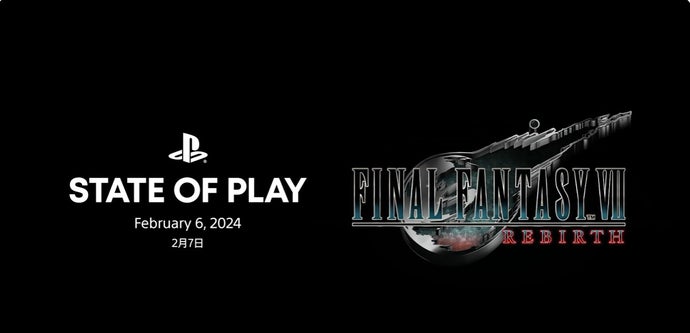 State of Play logo and Final Fantasy 7 Rebirth logo