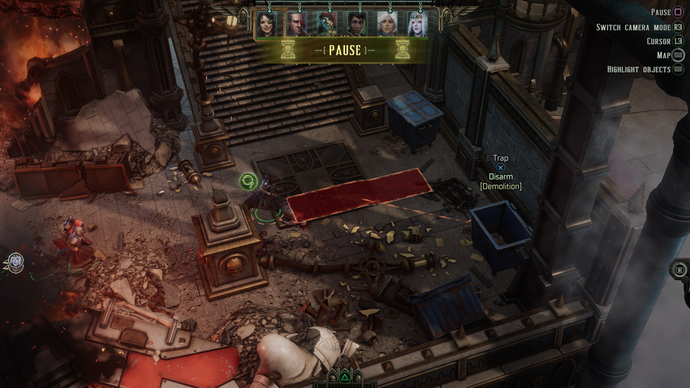 A Rogue Trader screenshot showing a trap being discovered.