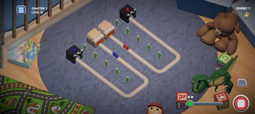 Puzzle with red and blue car