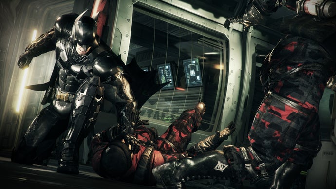 Batman takes down some enemies in Arkham Knight