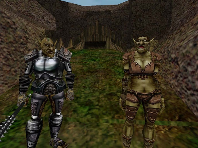 Two trolls in armour in EverQuest.