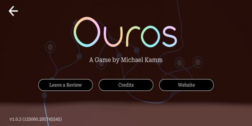 main menu screen for ouros the game