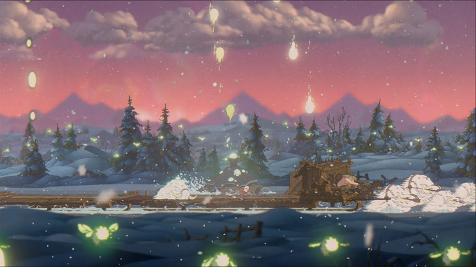 The Eternal Life of Goldman screenshot showing old man racing across wooden platforms in an icy environment