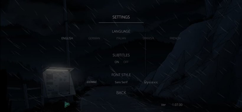 A screenshot of the settings page for Unforeseen Incidents