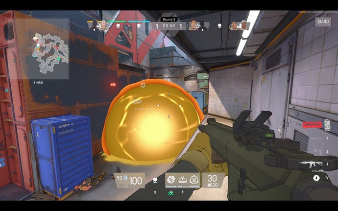 The bee swarm ability in Spectre Divide showing a large gold orb