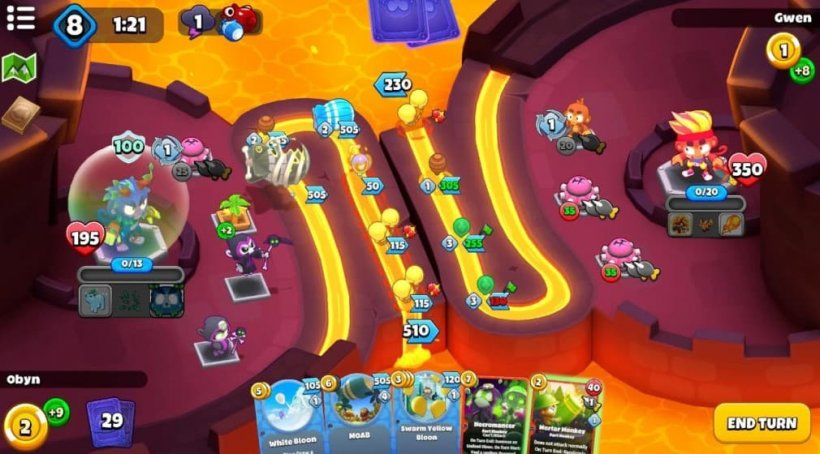 bloons card storm obyn vs gwen gameplay