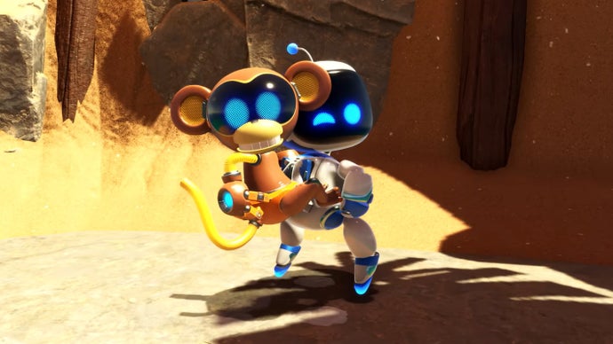 Astro Bot and a monkey