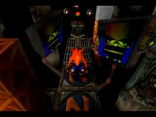 Crash Bandicoot screenshot showing Crsah in a futuristic level