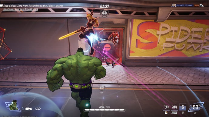 Marvel Rivals screenshot showing the Hulk in combat