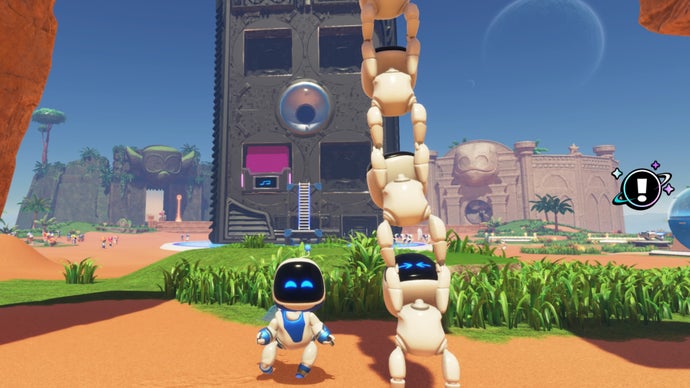 astro bot next to bot tower