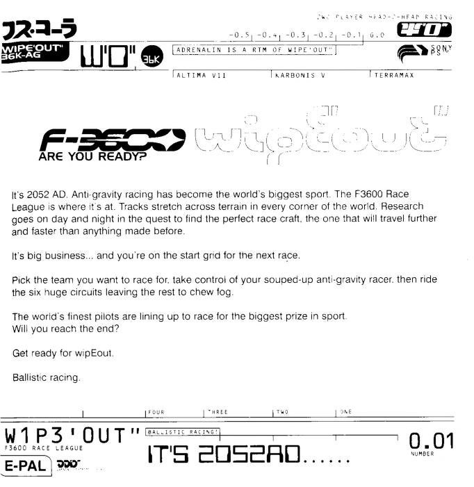 Wipeout manual scan showing the introduction to the manual