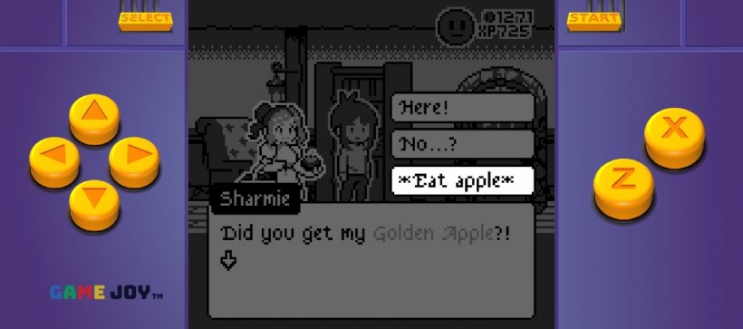 A branching narrative option where players can eat the Golden Apple if they wish