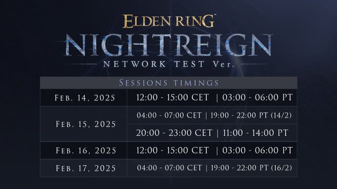 elden ring Nightreign test timings