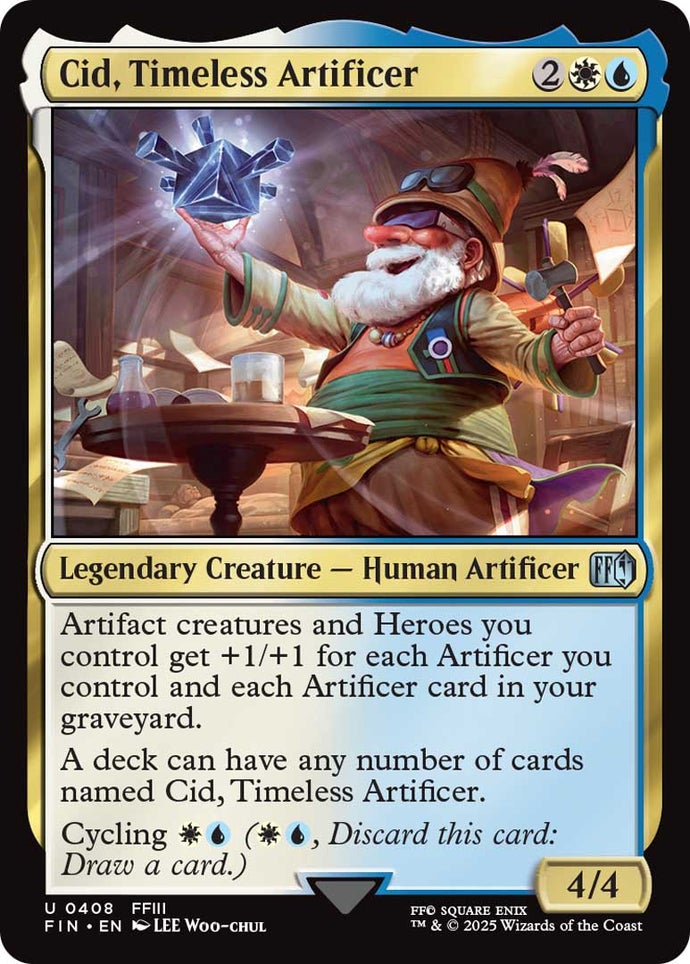 Magic: The Gathering Final Fantasy card showing Cid from Final Fantasy 4