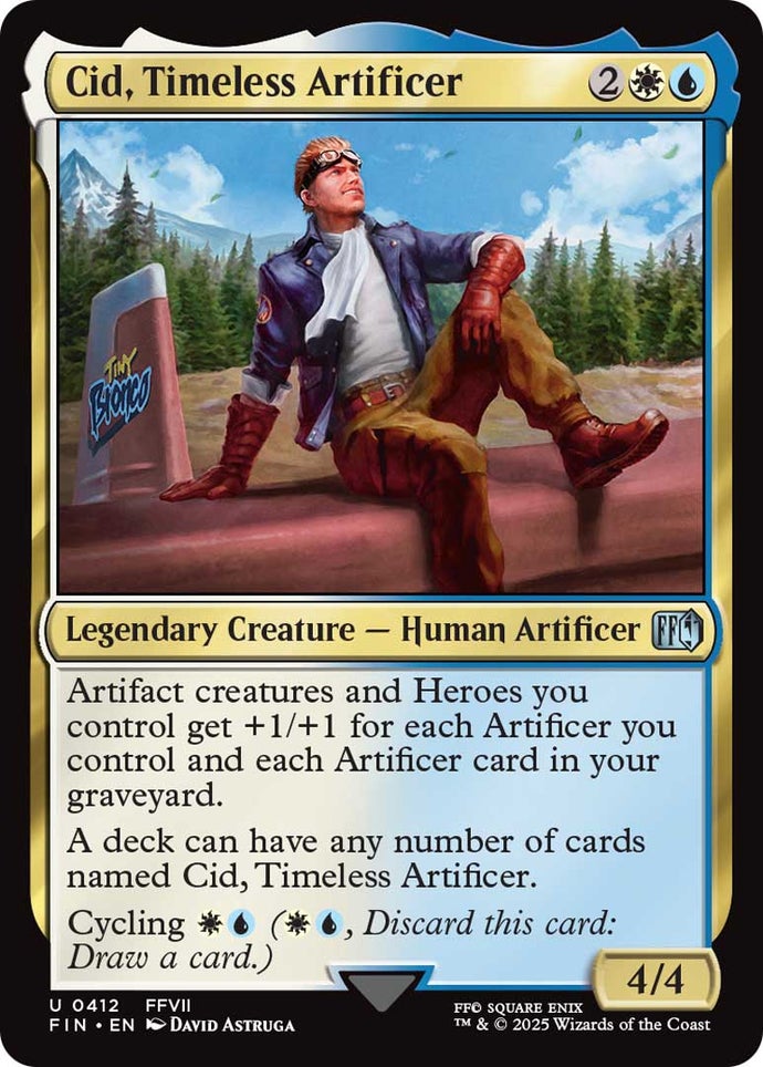 Magic: The Gathering Final Fantasy card showing Cid from Final Fantasy 7