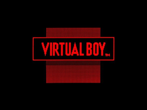 Virtual Boy title screen, red and black, simply displaying text of the name.
