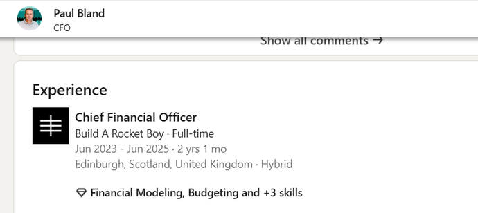 Screenshot from Paul Bland's LinkedIn