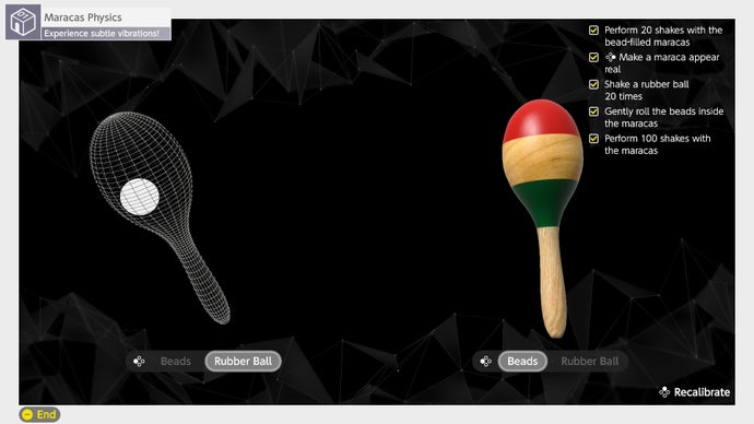 A Joy-Con demo in Welcome Tour involving maracas.