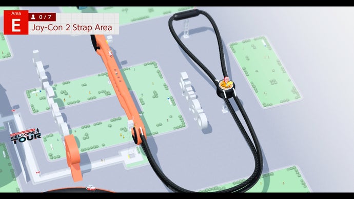 A Joy-Con strap in Welcome Tour.
