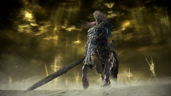 A centaur like character with a large sword in Elden Ring Nightreign