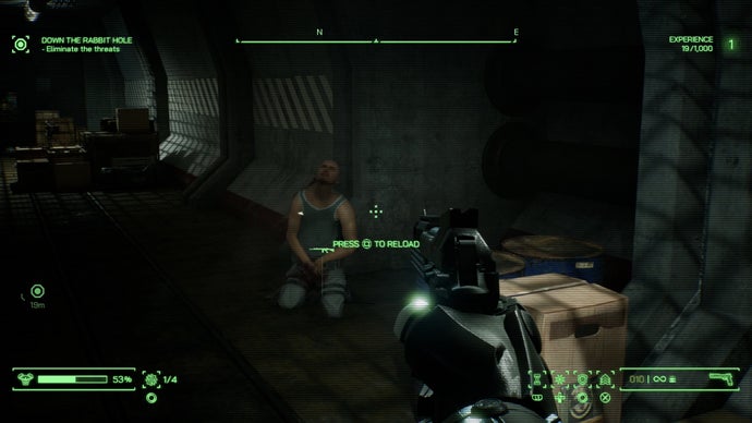 Robocop Rogue City - Unfinished Business screenshot showing you shooting a guy in the nuts