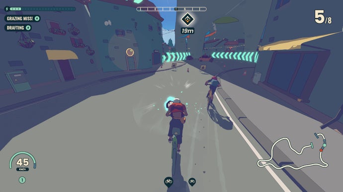 Navigating a city street in Wheel World.