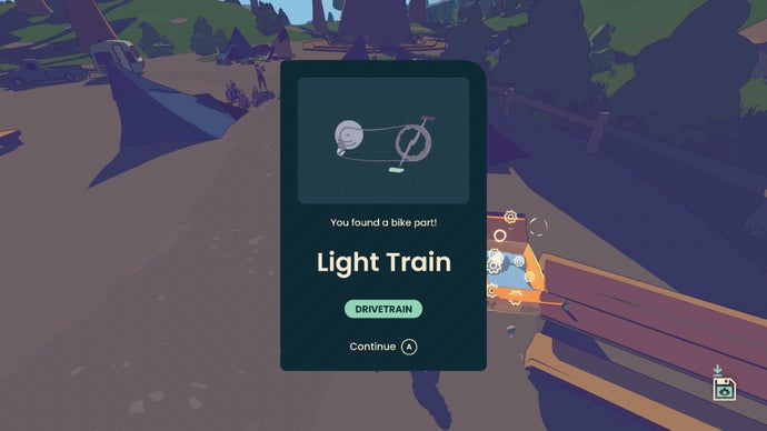 Collecting a new Light Train bike part in Wheel World.