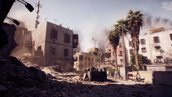 Official Battlefield 6 image showing a bombed out square in Cairo