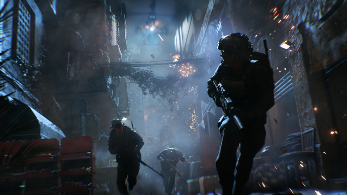 Official Battlefield 6 image showing soldiers running towards the camer at night