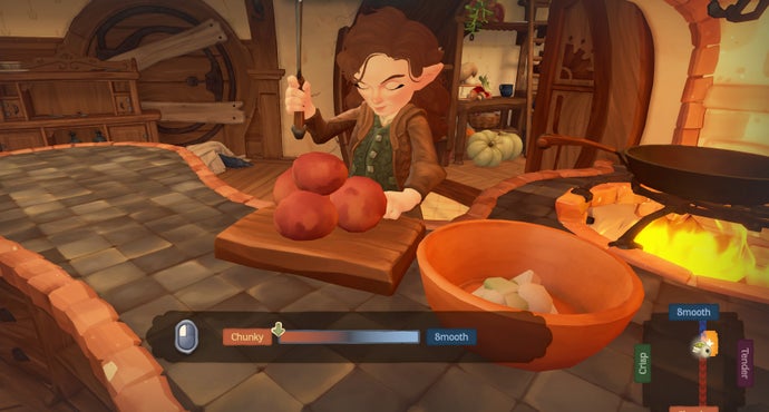 Chopping vegetables in Tales of the Shire.