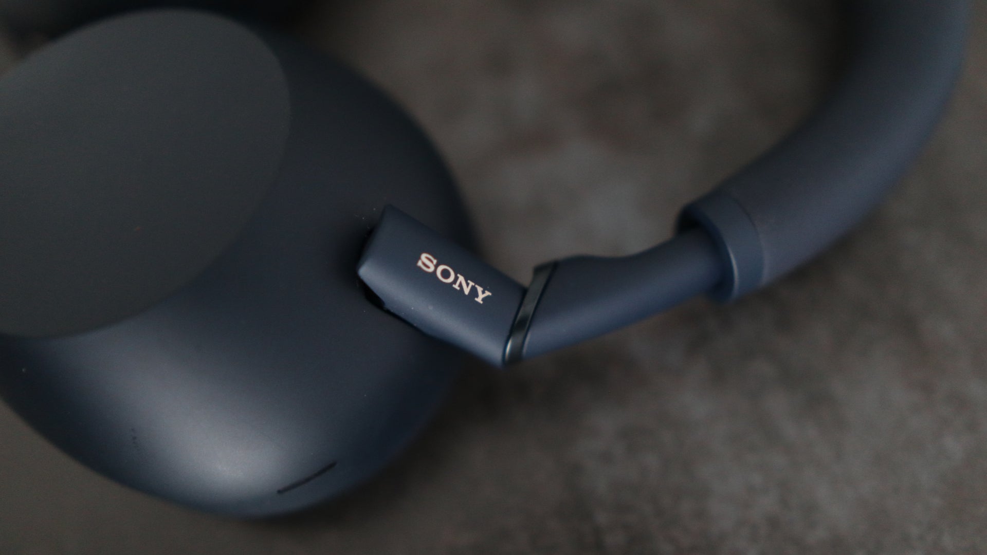 Closeup of Sony logo on Sony WH-1000XM6