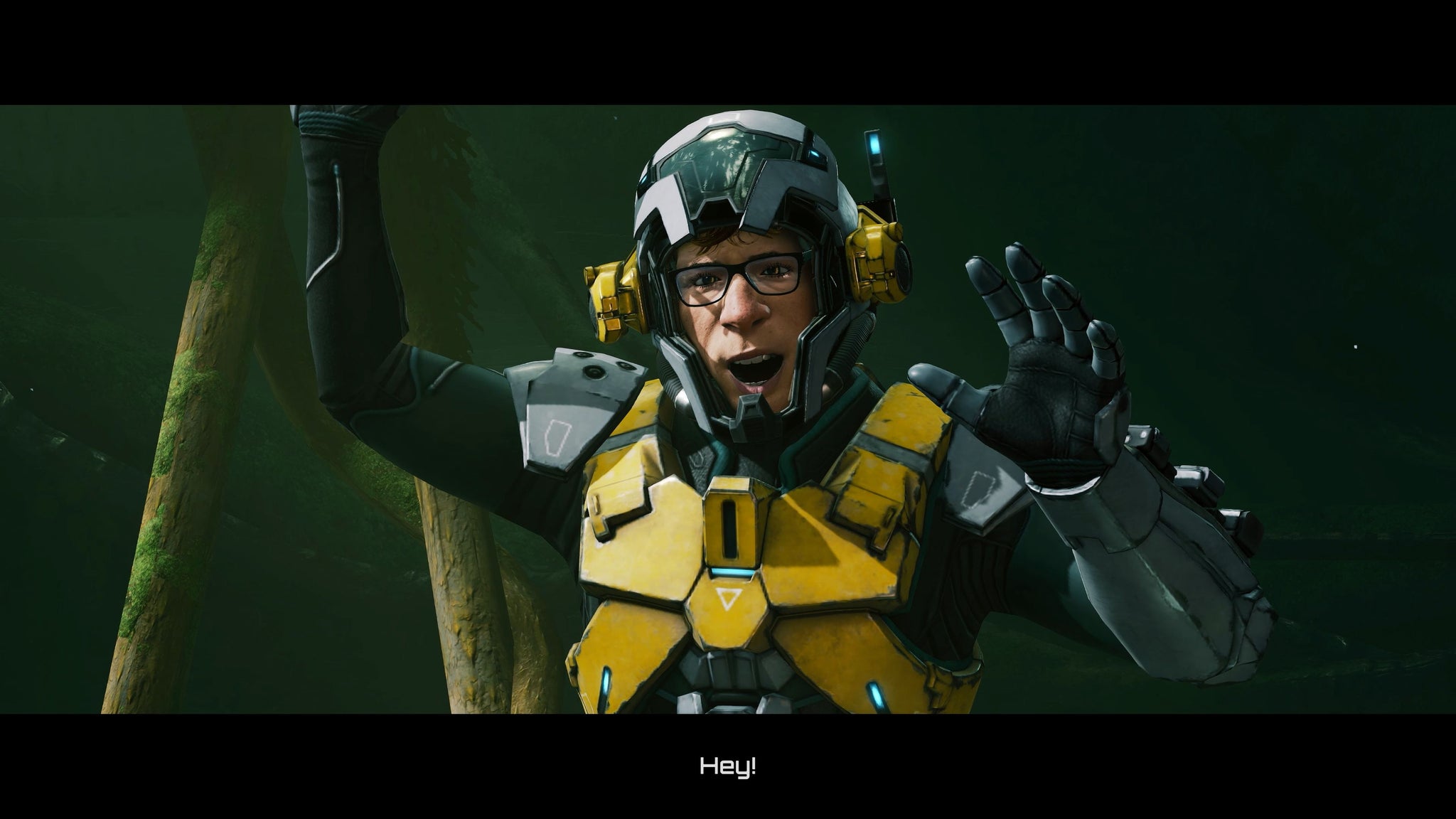 Metroid Prime 4 Beyond screenshot showing your annoying sidekick yelling in a cutscene